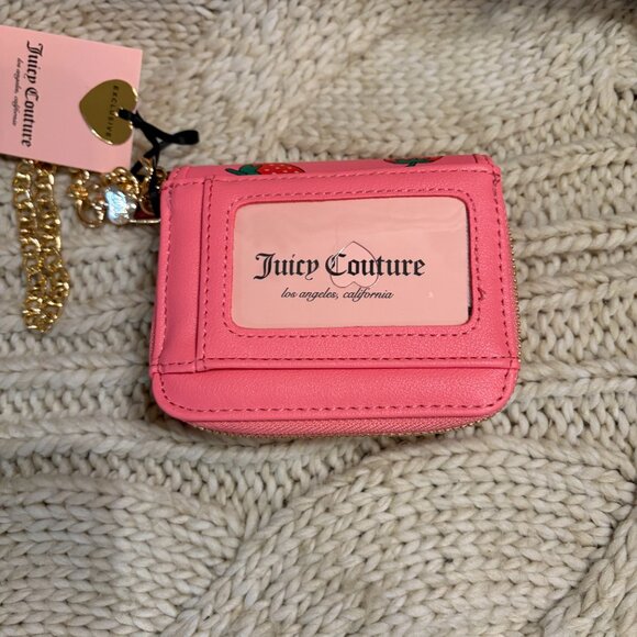 Juicy Couture “Pink Lemonade” Strawberry Zip Wallet w/ Chain NWT - Picture 5 of 7